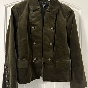 Talbots Green Corduroy Blazer with Fitted Silhouette